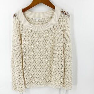 Jonathan Simkhai Cream Crochet Sweater